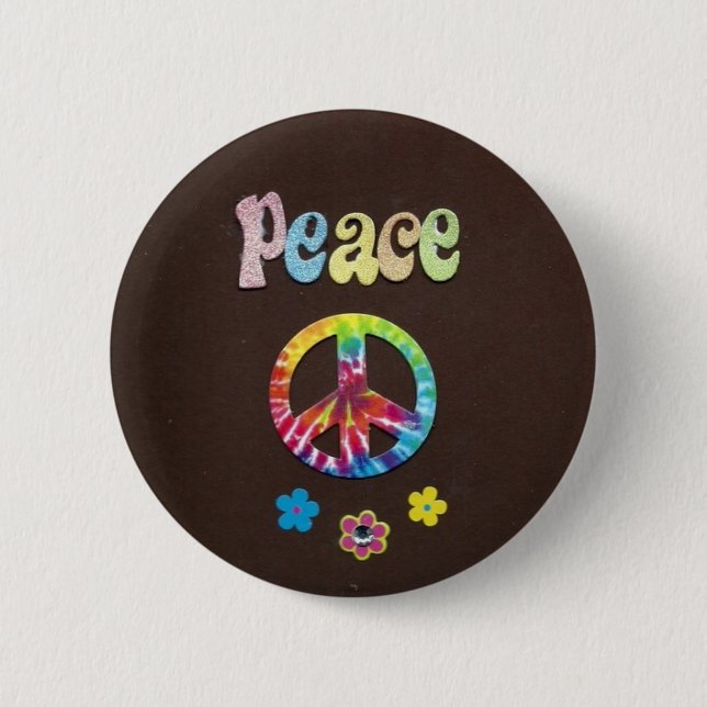 Peace and Love, the Sixties. 6 Cm Round Badge (Front)