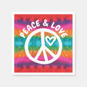 Peace and Love Tie Dye Stripes Napkin