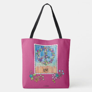 Peace and Love Tote Bag