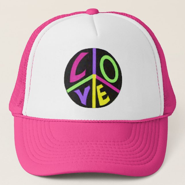 Peace and Love Trucker Hat (Front)