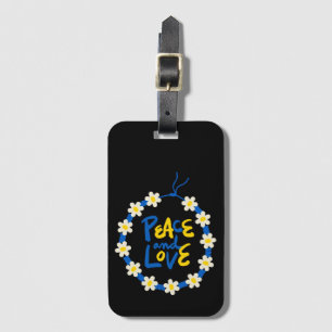 Peace and Love Ukraine Flower Wreath Luggage Tag