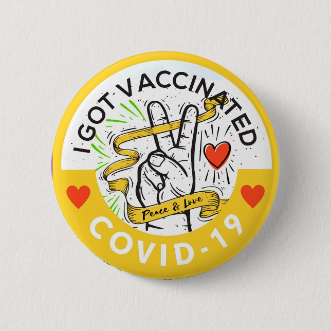 Peace and Love Vaccine Button (Front)