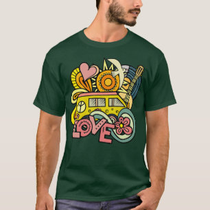 Peace and love van hippie dle T-Shirt