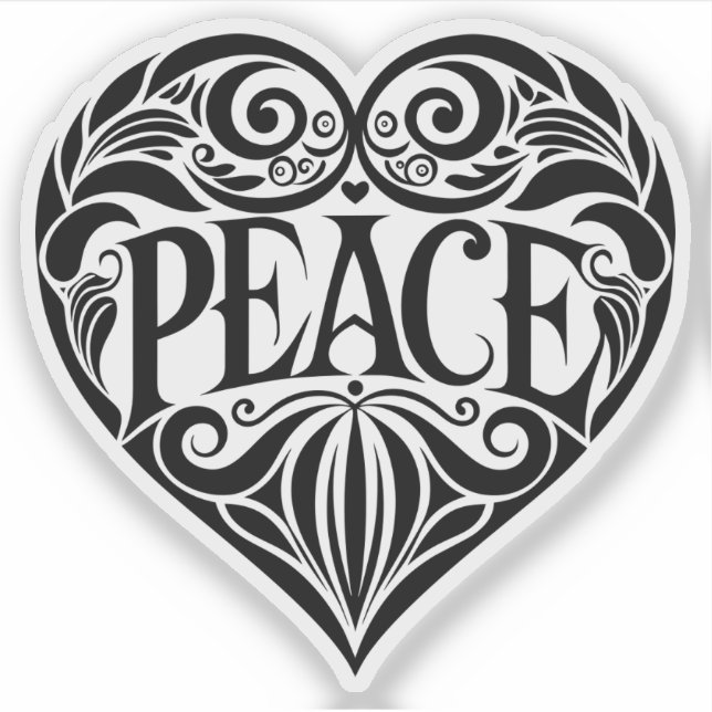 Peace and Love vinyl sticker (Front)