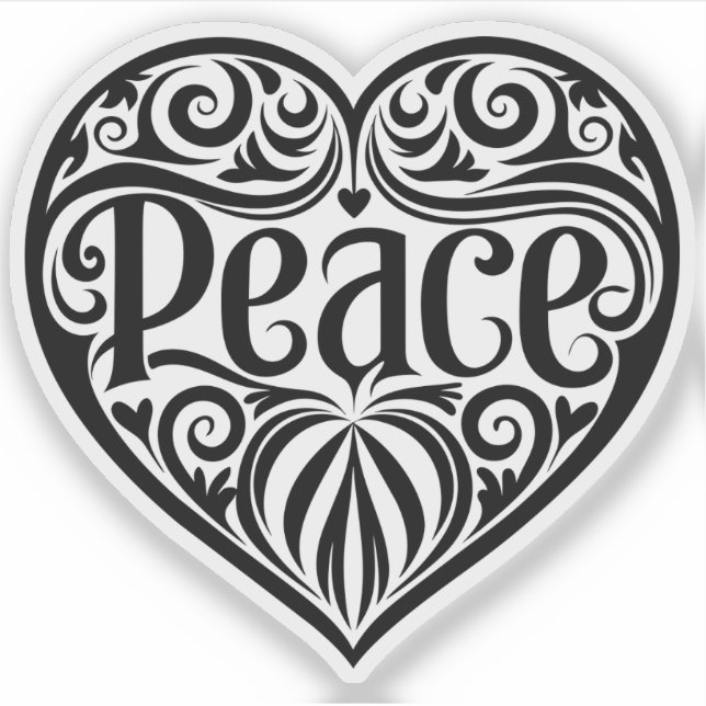 Peace and Love vinyl sticker (Front)