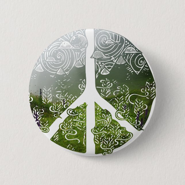 Peace and Nature 6 Cm Round Badge (Front)