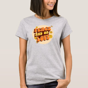 Peace and Or Love Retro 60s Groovy Flower Power  T-Shirt