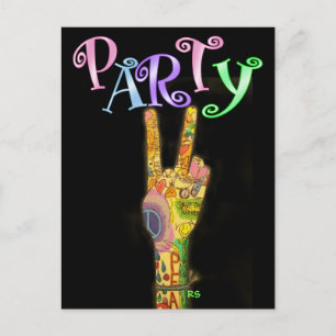 Peace and Party ! by SRF Invitation Postcard