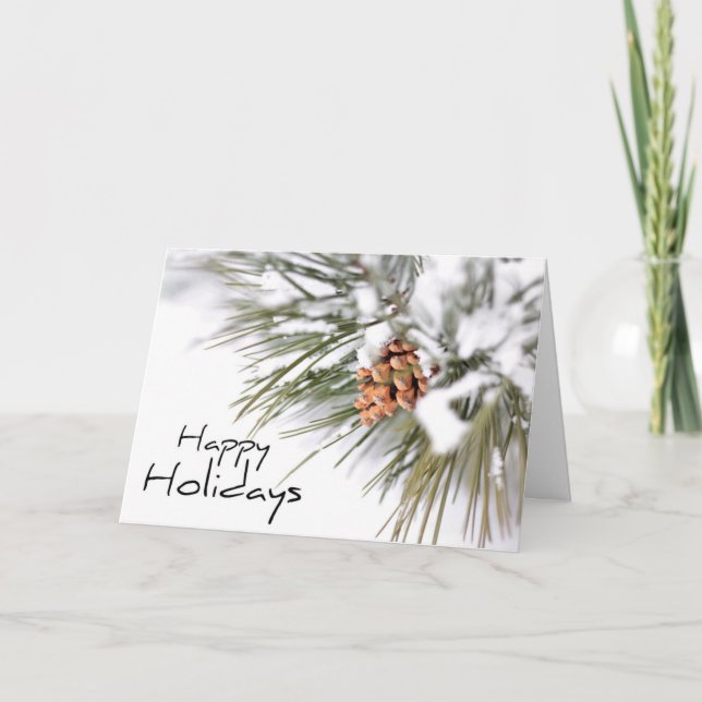 Peace and Pine Cones Holiday Card (Front)