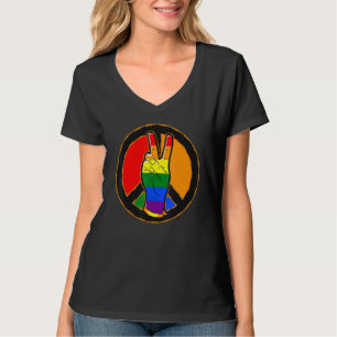 Peace and Victory Sign Love Tolerance LGBT T-Shirt