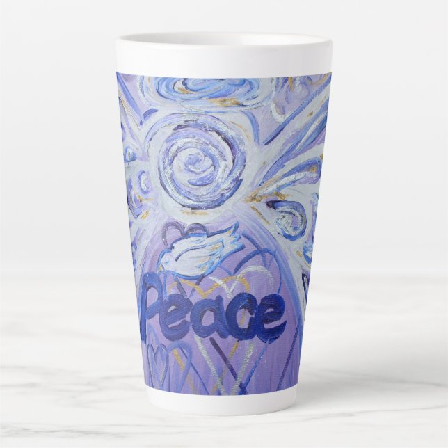 Peace Angel Word Art Custom Latte Mug Cup (Front)