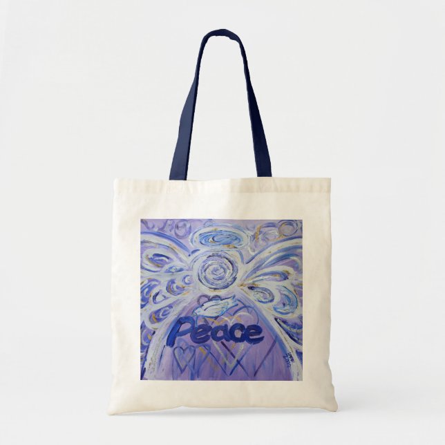 Peace Angel Word Art Tote Bags (Front)
