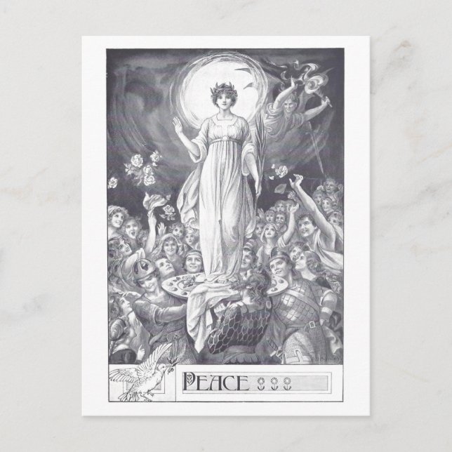 Peace Anti-War Postcard Vintage Illustration (Front)