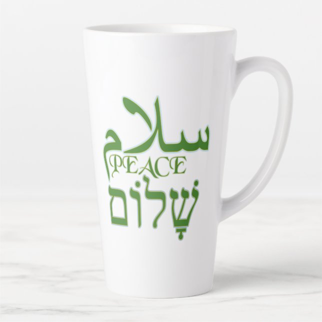 Peace Arabic & Hebrew Latte Mug (Right)