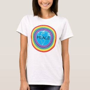 Peace Around the World Rainbow Personalised T-Shirt