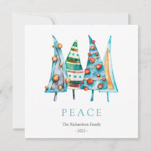 Peace Baby Doodle Pine Christmas Tree Gifts Holiday Card