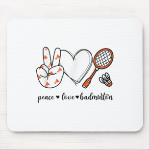Peace Badminton Golfing Peace Hand Sign Badminton Mouse Mat