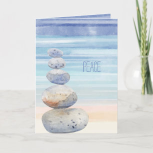 Peace, Balanced Rocks, Seaside, Change Greeting Card