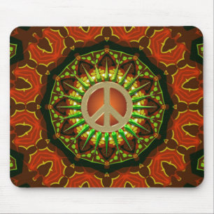 Peace Batik Floral Geometry Mousepad
