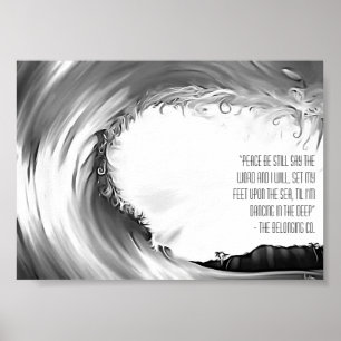 Peace be still, breaking wave adult colouring poster