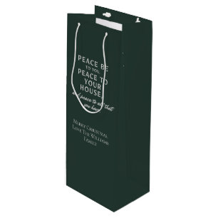 Peace Be To You, Peace To Your House Christmas Wine Gift Bag