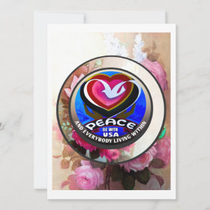 Peace Be With USA. Hand painted.. Flat Card