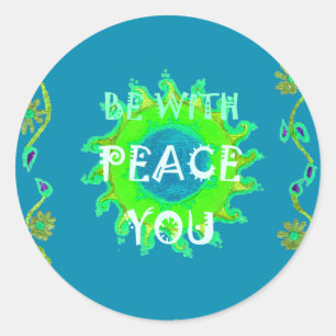 Peace Be with You Art Print Classic Round Sticker