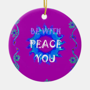 Peace Be With You Ceramic Tree Decoration