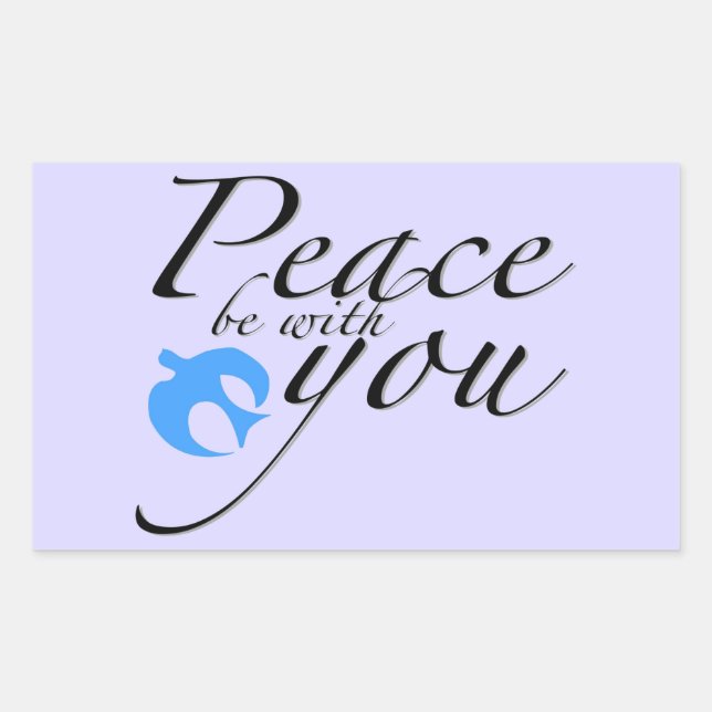 Peace be with you design rectangular sticker (Front)