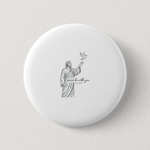 Peace Be With You Dove Christian Vintage Shirt 6 Cm Round Badge