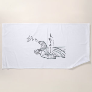 Peace Be With You Dove Christian Vintage Shirt Beach Towel