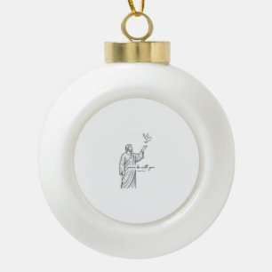 Peace Be With You Dove Christian Vintage Shirt Ceramic Ball Christmas Ornament