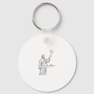 Peace Be With You Dove Christian Vintage Shirt Key Ring