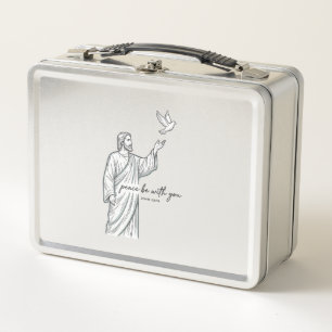 Peace Be With You Dove Christian Vintage Shirt Metal Lunch Box