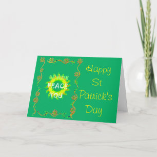 Peace Be With You: Inspirational Green and Yellow Card
