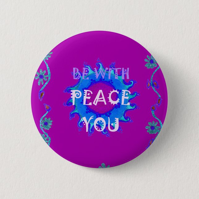 Peace Be With You Inspirational Print 6 Cm Round Badge (Front)
