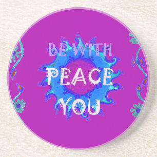 Peace Be With You Inspirational Print Coaster