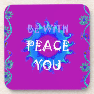 Peace Be With You Inspirational Print Coaster