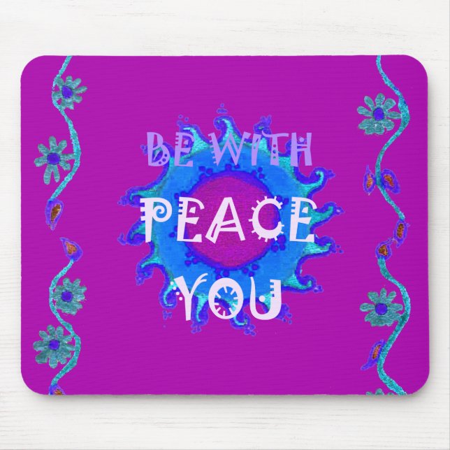 Peace Be With You Inspirational Print Mouse Mat (Front)