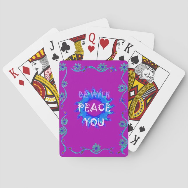 Peace Be With You Inspirational Print Playing Cards (Back)