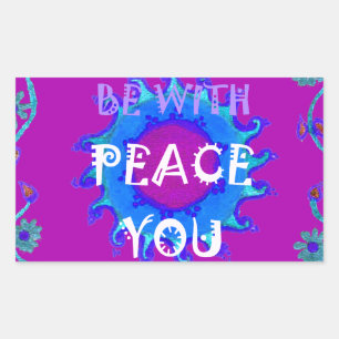 Peace Be With You Inspirational Print Rectangular Sticker