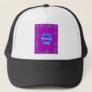 Peace Be With You Inspirational Print Trucker Hat