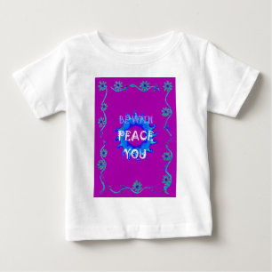 Peace Be With You Inspirational Text Art Pattern  Baby T-Shirt