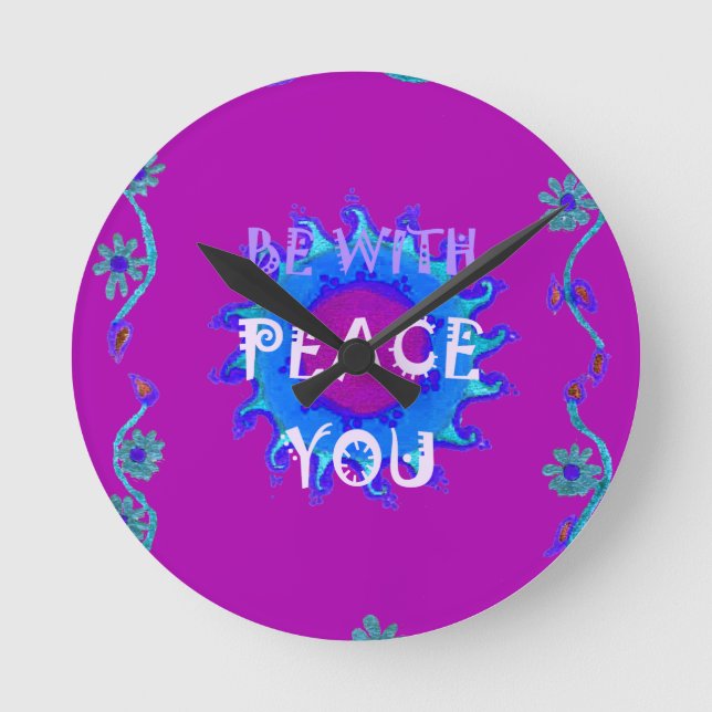 Peace Be With You Round Clock (Front)