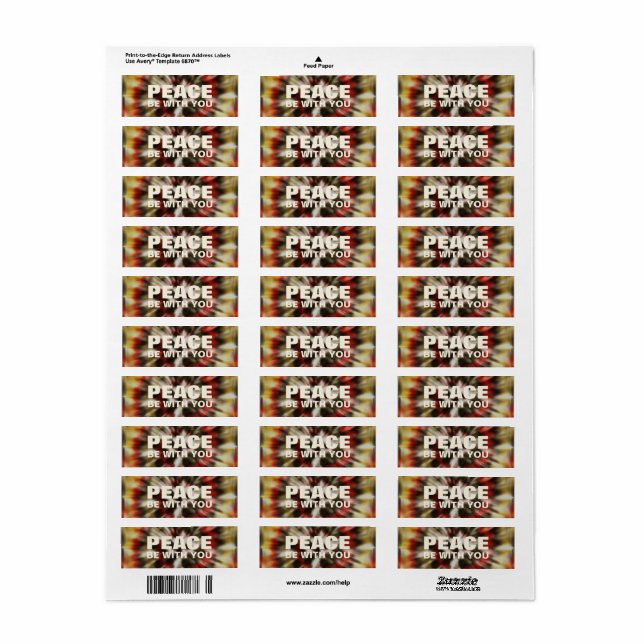 Peace Be With You Tie Dye Labels Sticker Pack (Full Sheet)