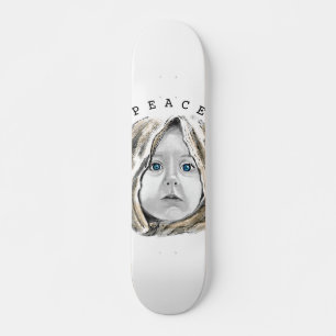 Peace - Beautiful Blue Eyed Sweet Little Girl Hope Skateboard