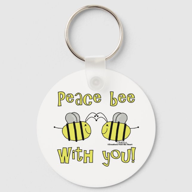 Peace Bee With You Key Ring (Front)