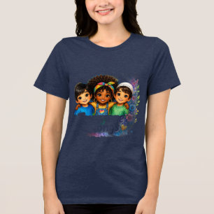 Peace Begins With Kindness Diverse Kids Unity AR Tri-Blend Shirt