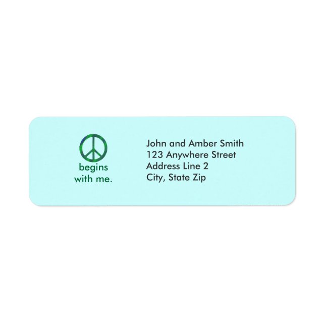 Peace begins with me, Return Address Labels (Front)