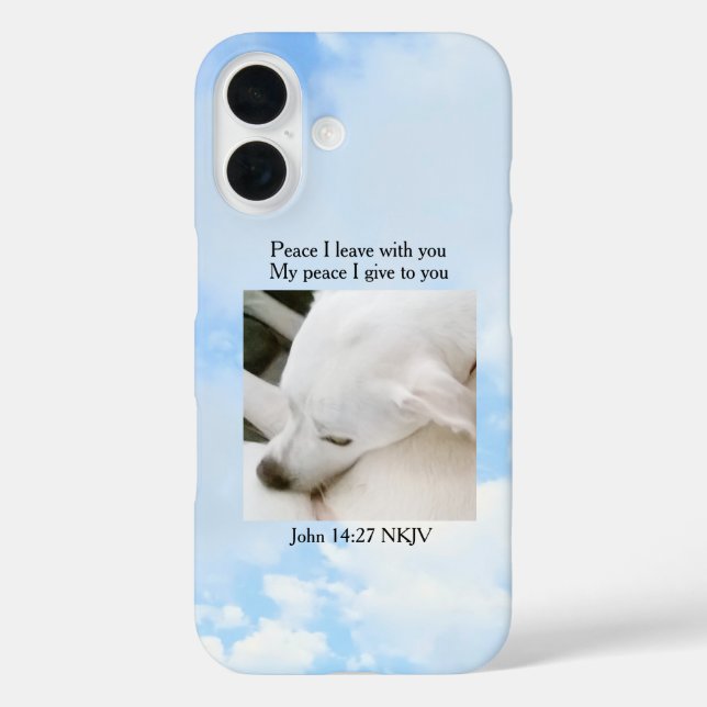  Peace Bible Verse One Photo Soft Blue Sky Case-Mate iPhone Case (Back)